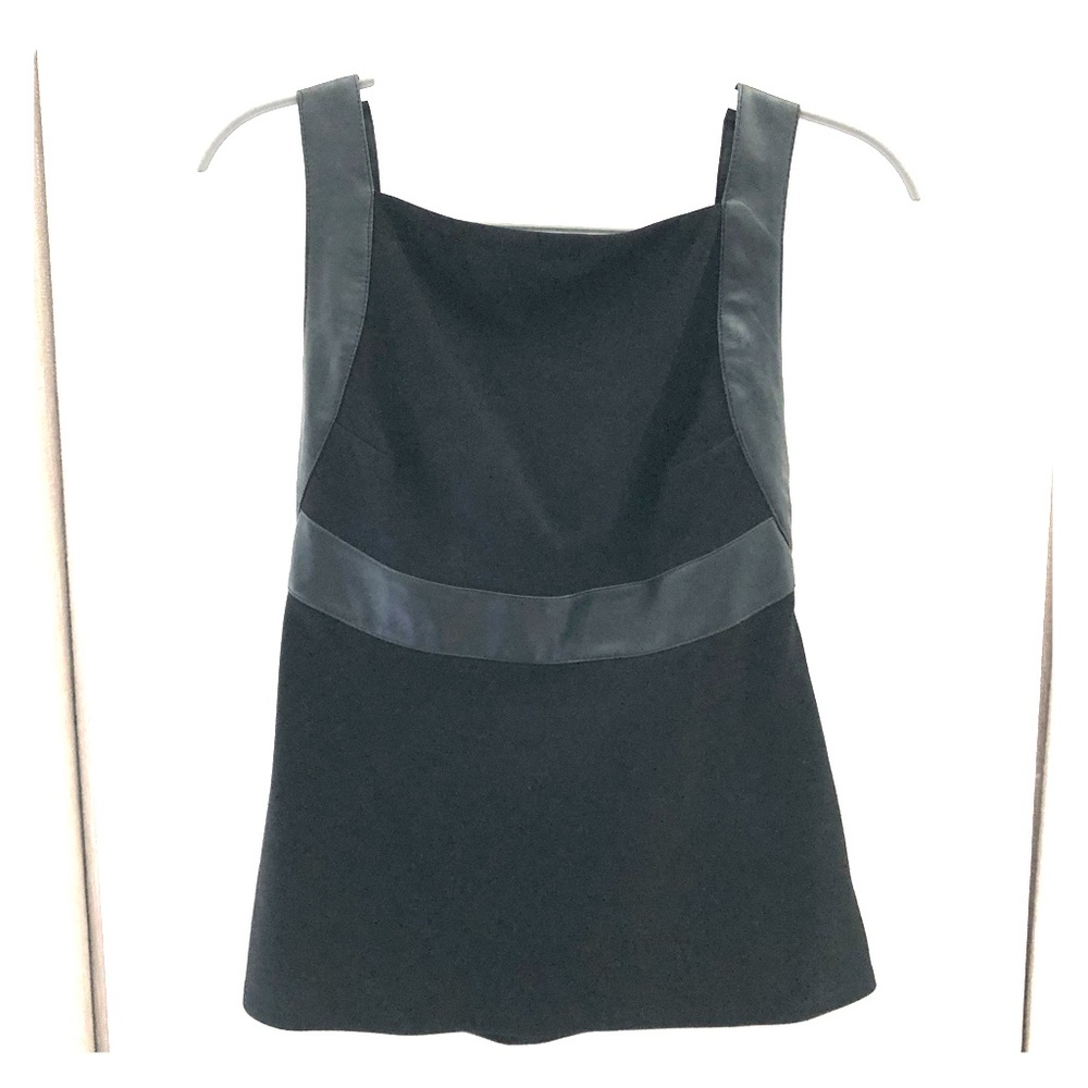 BAILEY 44 black leather accent blouse
